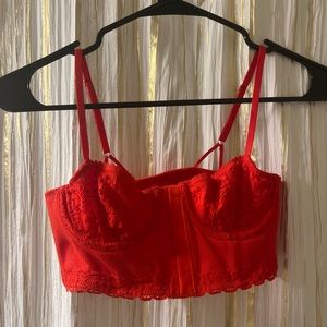 Aerie red corset bra